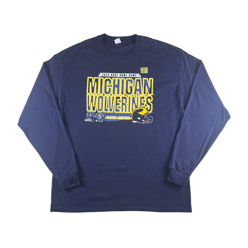 Ncaa Michigan Wolverines Mens 2024 Rose Bowl Game Long Sleeve Shirt Medium